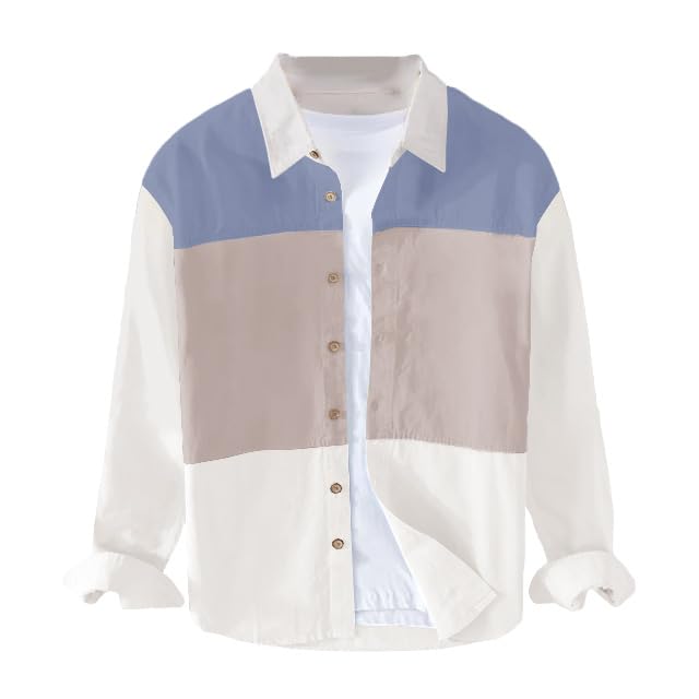 BE ACTIVE Mens Regular Fit Casual Shirt|| Cotton Stylish Full Sleeves Shirt for Men Blue
