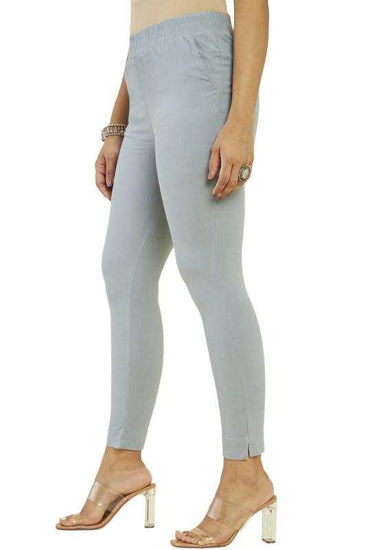 Soch Womens Grey Viscose Solid Straight Pant