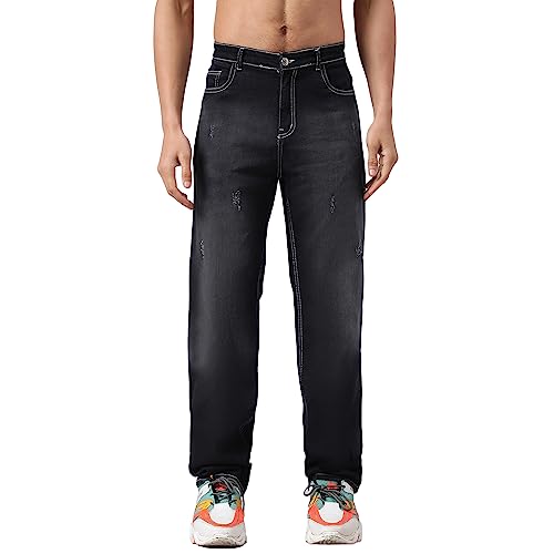 Kotty MenS Cotton Lycra Blend Relaxed Fit Mid Rise Jeans Jade Black
