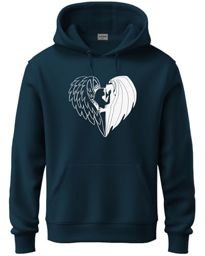 ADRO Mens Cotton Neck Hooded Sweatshirt (H24-DEVI-SB-2XL_Teal)