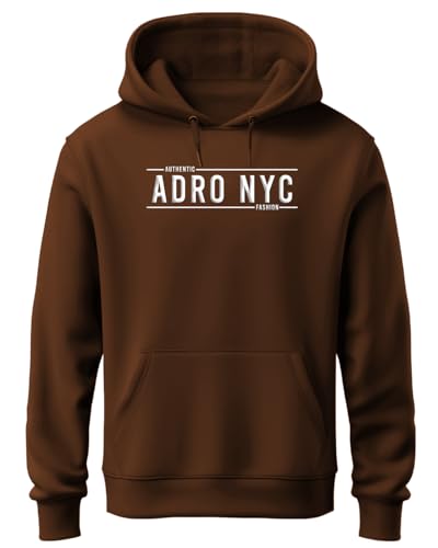 ADRO Mens Cotton Neck Hooded Sweatshirt (H24-ADRO-BR_Downtown Brown