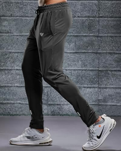 Noble Monk MenS Regular Fit Track Pants | Sport Pant | Plain Track Pant For Men Charcoal Grey