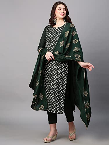 ANNI DESIGNER Cotton Blend Casual Style Women Kurta With Pant & Dupatta