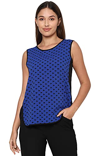 Allen Solly Women Printed Casual Polyester Sleeveless Round Neck T-Shirt