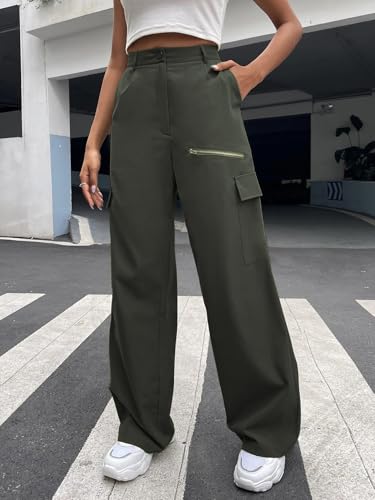 Greciilooks Women Cargo Pant | Women Trousers | WomenS High-Waisted Pant