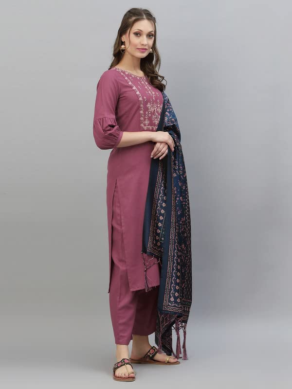 Sanisa Women's Cotton Blend Etinic Kurta Set