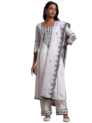 Libas WomenS Pure Cotton Kurta Set (27823_White
