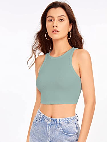 Greciilooks WomenS Ribbed Collared Spaghetti Half Sleeve Crop Tops For GirlS | Cardigan Plus Size Jeans Short Top For Women (S