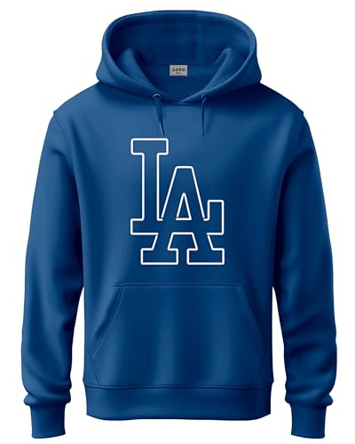 ADRO Mens Cotton Neck Hooded Sweatshirt (H24-LA-RB-2XL_Royal Blue)