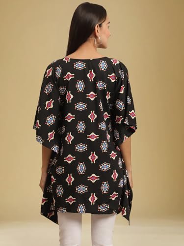 Tee Projekt Combo Crepe Kimino Sleeves Women's Printed Kaftan Dress ll Kaftan Beachwear, Resort Cover Up (Pack of 3)