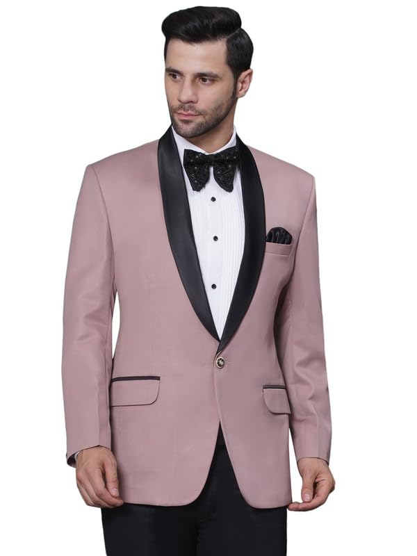 Favoroski Tuxedo Blazer For Men With 2 Pockets | Rayon Slim Fit Blazers | Ethnic Wear Tuxedos | One Button Solid Tuxedo Blazers
