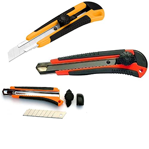 Eclet Heavy Duty 18 Mm Cutter Knife Utility Knife Box Cutters, Utility Knife Retractable, Compact, Extended Use For Heavy Duty O