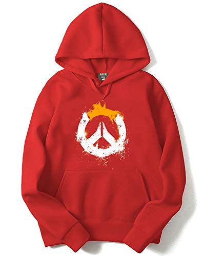 ADRO Mens Cotton Neck Hooded Sweatshirt (H20-M-PC-RD_Red_XL)