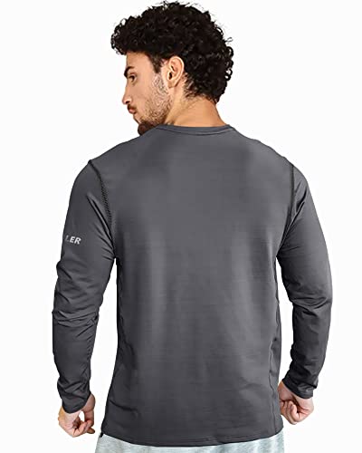 EYEBOGLER Mens Dry Fit Round Neck Full Sleeve Casual Tshirt