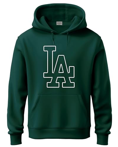 ADRO Mens Cotton Neck Hooded Sweatshirt (H24-LA-GRN-S_Green)