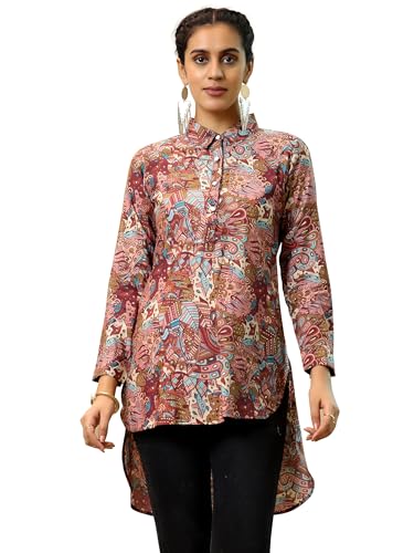 Libas WomenS Silk Blend Printed Straight Kurtis (37210_Mauve