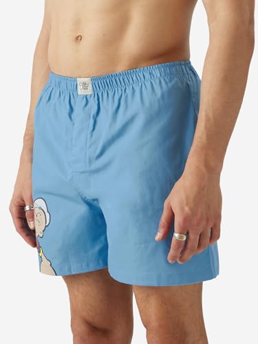 The Souled Store Popeye: Sailor Legend Men And Boys Blue Graphic Print Boxer Shorts Boxer Shorts For MenS Cotton Breathable Com