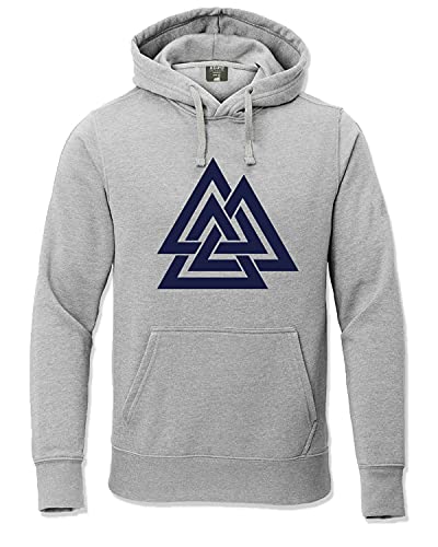 ADRO Mens Cotton Neck Hooded Sweatshirt (H21-M-TKT-GR_Grey_XL)