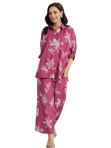 Libas WomenS Silk Blend Co-Ord Set (400231Or