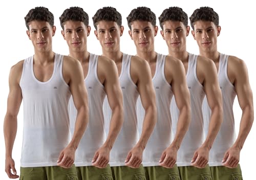 Lux Venus Vest For Men White | 100% Cotton | Pack Of 6