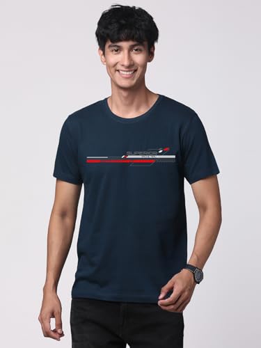 ADRO Men's Graphic Printed 100% Cotton T-Shirt - Regular Fit, Printed T-Shirts for Men (RN24-RAC-SB_Teal)