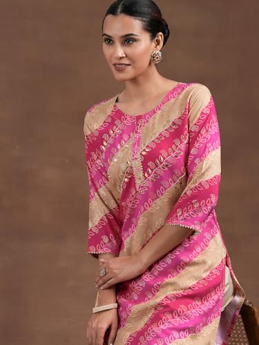 Libas Women's Rayon Straight Fit Printed Kurtas