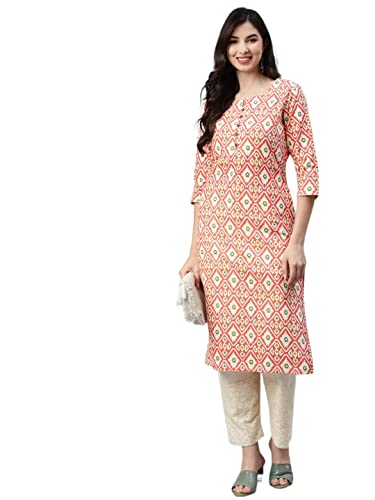 Aarika WomenS Cotton Regular Tunic Shirt (Kurti-W-Nm-A-110_Red_Xxl)