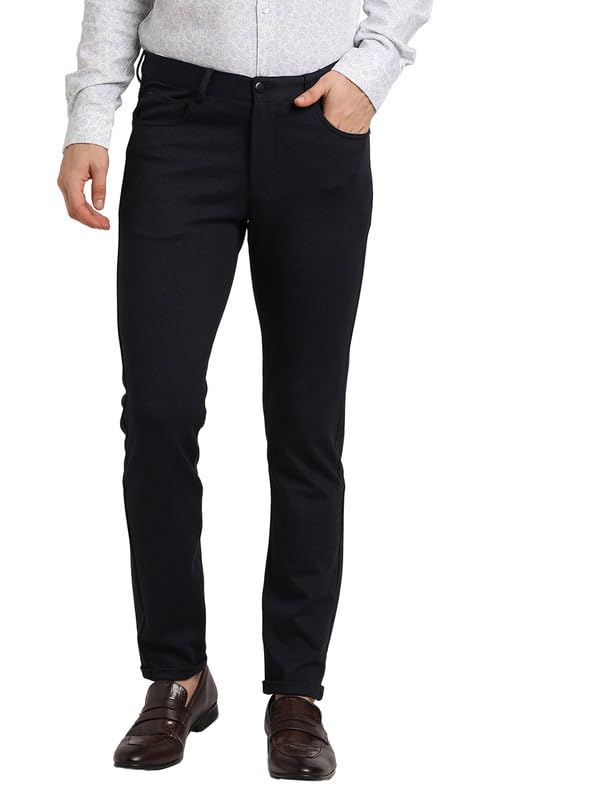 Turtle Men Knitted Black Solid Ultra Slim Fit Ceremonial Trouser