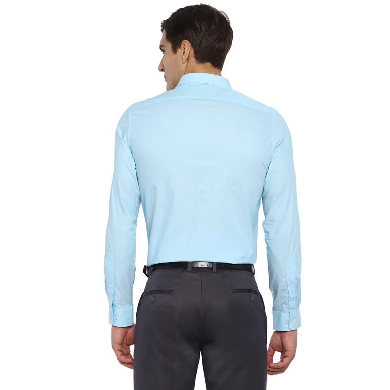 Turtle Men Cotton Slim Fit Formal Shirts LightBlue