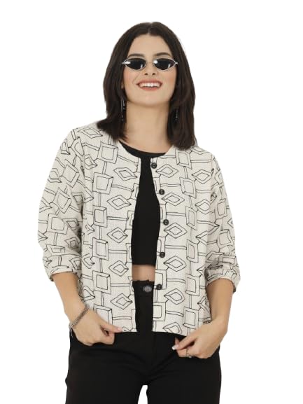 Style Quotient Women White Textured White Frill Shrug