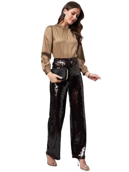 Style Quotient Women Solid Ash Satin Regular Party Shirt