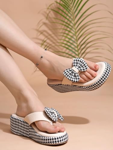 Shoetopia Womens Girls Stylish Slip On Wedges | Comfortable With Cushioned Soles | Trendy Platform Wedge Heels | Ideal For Casua
