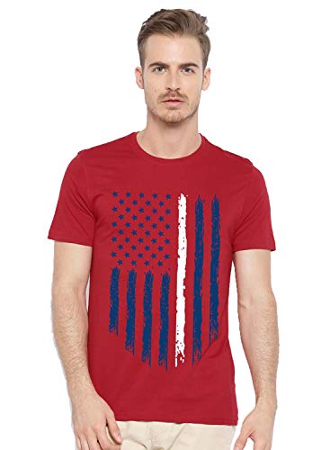 ADRO Mens Regular Fit T-Shirt (RNR-M-USA-RD_Red_XL)