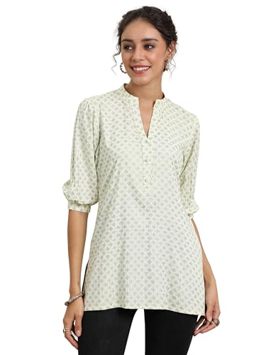 Libas Womens Cotton Blend Ethnic Motifs Regular Kurti