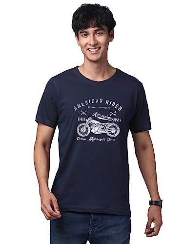 ADRO Mens Regular Fit T-Shirt (RN-M-AME-NB_Navy_XL)
