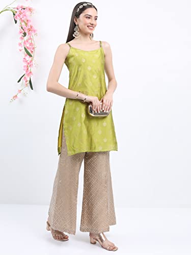 KETCH Women Regular Fit Self Design Sleeveless Kurta