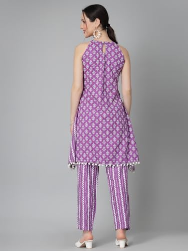 Stylum Women's Ethnic Motif Printed Rayon Co-Ord Set (CSTANGOPURPLE_Purple)