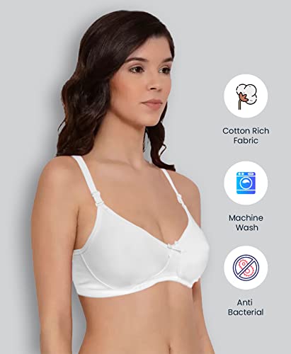 Lyra 551 Diana Spacer Full Coverage Premium Cotton C-Cup Bra For Women White