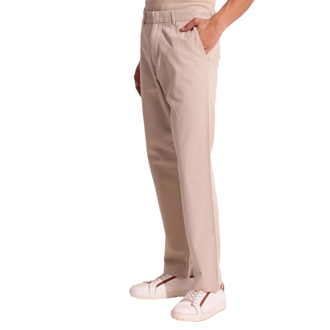 Fabindia MenS Straight Trousers (1039588Stone_Beige