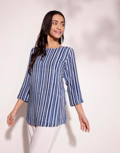 Fabindia Women's Striped Regular Fit Tunic