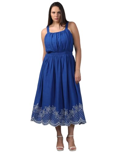 Vero Moda Curve WomenS Fit And Flare Blue Dress