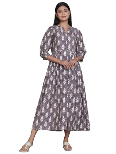 Libas WomenS Silk Fit And Flare Maxi Dress (26932_Mauve