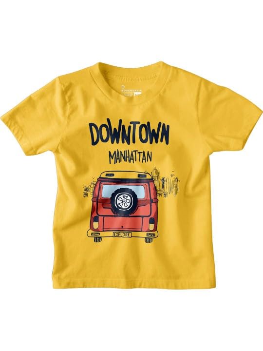 Bon Organik Boys Regular Fit T-Shirt (BON11576_Yellow