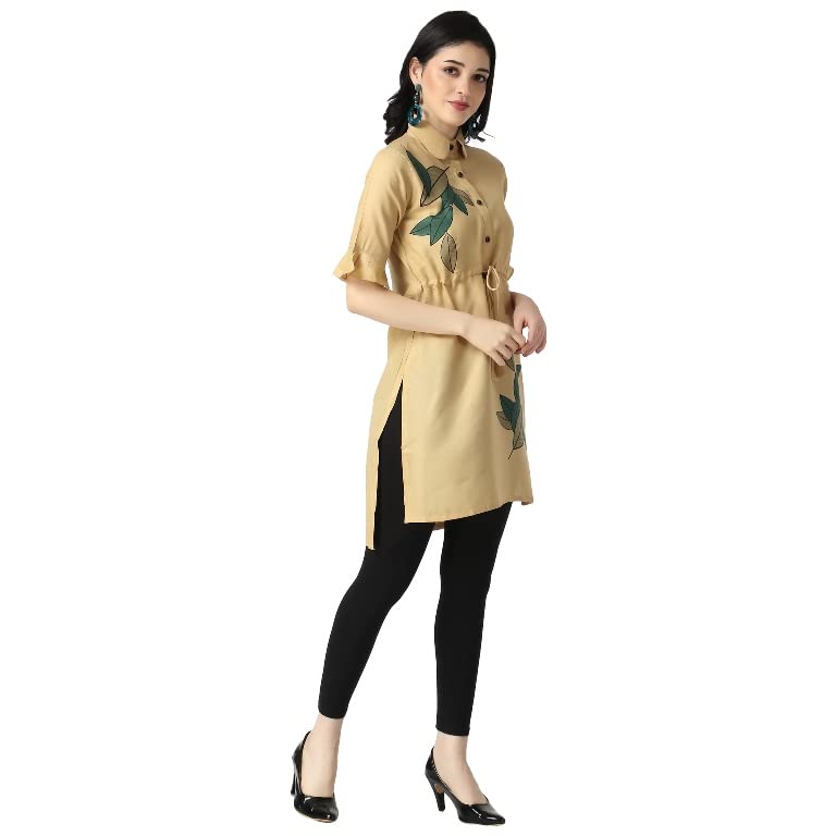 Om Sai Latest Creation Designer Slub Rayon Fully Stitched Straight Kurti For Women & Girls On Jeans Palazzo Or Skirt (Plus Size