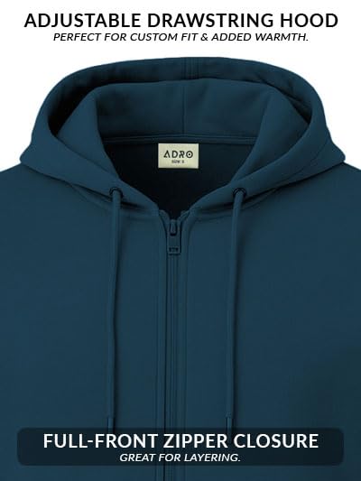 ADRO Zipper Cotton Regular Fit Hoodies | Sweatshirt with Zipper | Jackets for Men | Mens Zipper Hoodie | Hoodie | ZH24-PLN