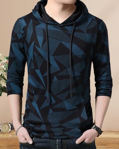 Noble Monk MenS Regular Fit T-Shirt (T410-Bllafb_Black Light Air Force Blue