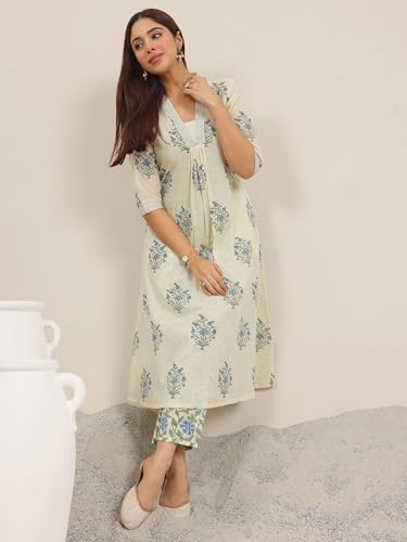 Libas Women'S Cotton Kurta Set (400439_Off White_Xxl)