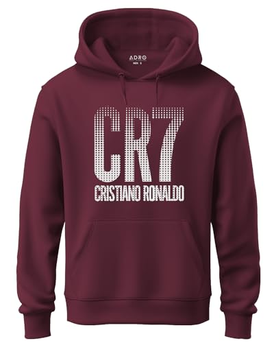 ADRO Mens Cotton Neck Hooded Sweatshirt (H20-M-CR07-MR_Maroon_XL)
