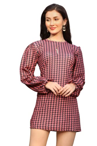 Leriya Fashion Party Dresses for Women Choker Multicolor Bodycon Mini Wrap Dress (X-Large, Red)