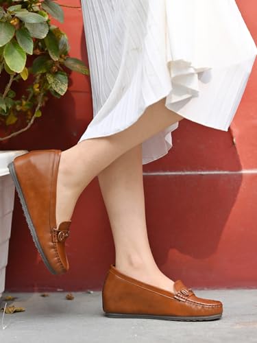 Shoetopia WomenS Suede Loafers Tan